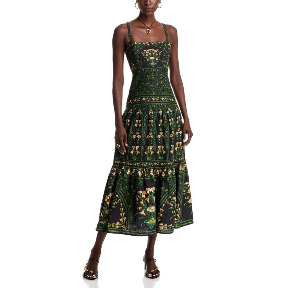 FARM Rio Green Floral Maxi Dress